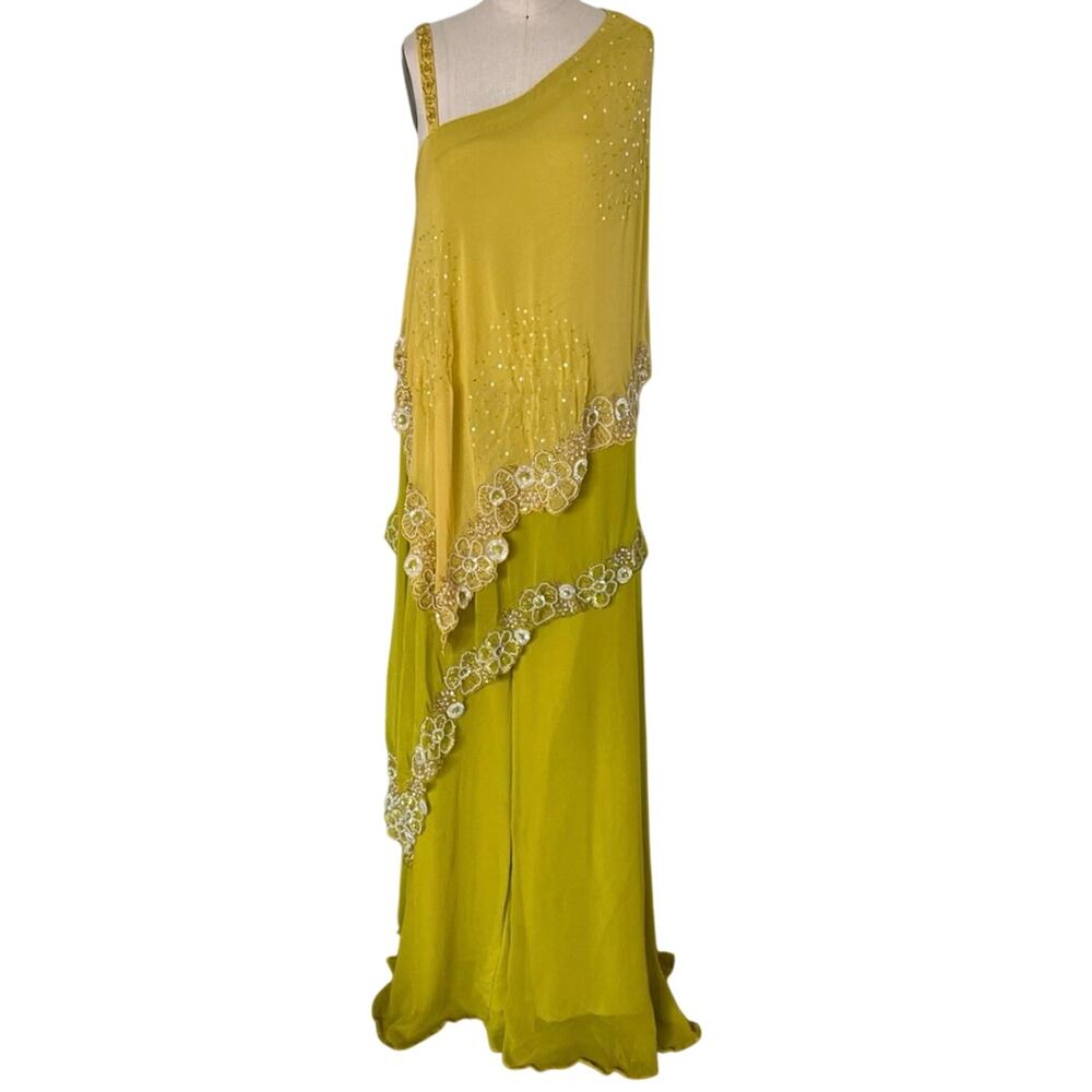 Indian Designer One Shoulder Fusion Wear Georgette SZ L
